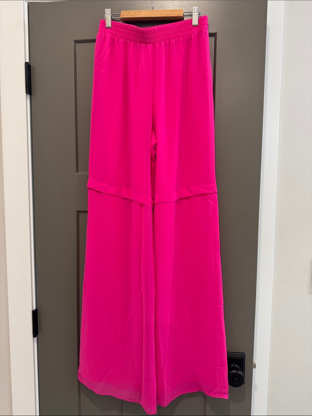 Amanda Uprichard Hot Pink Wide Leg Pants